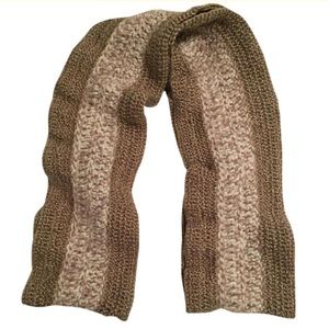 Long, Gold, Cream & Brown Infinity Scarf Wrap NWT
